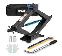 IMAYCC Scherenwagenheber 3T Verdickte Auto Wagenheber mit Ratsche 360°Aktivitätskopf Ratschenschlüssel Doppelt Schwenkbare Handkurbel Rangierwagenheber Heber für Auto/SUV/MPV