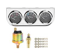 in 1 Auto-Anzeige, M10x1 52mm 3 in 1 Autoanzeige,Wassertemperaturanzeige ＋ Öldruckanzeige ＋ Voltmeter Kombinationsinstrument für die Meisten 12V Autos