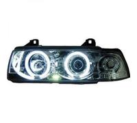 in.pro. 1213680 HD Scheinwerfer Satz Angle Eyes CCFL BMW E36 Baujahr: 92-98 4-türig für elektrische Leuchtweitenregulierung Leuchtmittel: H1+H1, klar - chrom