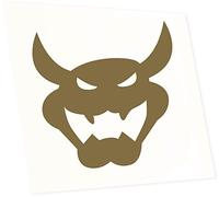 INDIGOS UG Auto Aufkleber Bowser Kopf - 300x300mm Gold - Selbstklebender Sticker für Auto, Fenster, Bus oder LKW - UV-beständig & wetterfest - Tuning