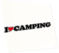 INDIGOS UG Autoaufkleber - Aufkleber - JDM - Die Cut - Sticker fürs Auto mit Herz - 15 cm - I Love Camping