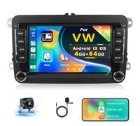 Inefala Autoradio für VW Polo Golf Caddy Tiguan Touran Passat Seat | Android 15,4G+64G,7 Zoll TouchScreen mit CarPlay & Android Auto,Navi,GPS,WiFi,FM/RDS,Bluetooth 5.0,EQ,SWC,Rückfahrkamera,MIC