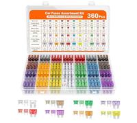 Infreecs 360 PCS Autosicherungen Set Gemischt, Kfz Sicherungen Set, 2A 3A 5A 7.5A 10A 15A 20A 25A 30A 35A 40A, Mini Flachsicherungen, Standard & Micro Sicherungen, für PKW Motorrad LKW Wohnmobil