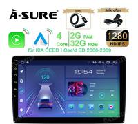 inkl.DAB CarPlay Autoradio 2+32GB Android 14 GPS Navi für Kia Ceed ED 2006-2009