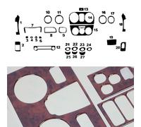 Innenraum Dekor Cockpit für Citroen Nemo 2008-2021 Wurzelholz Optik 27tlg