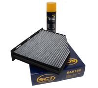 Innenraumfilter SAK166 + Klima Reiniger für Audi Q3 Seat Skoda VW Golf Caddy EOS