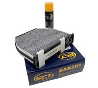 Innenraumfilter SAK201 + Reiniger Klimaanlage für Mercedes Benz C E GLK SL AMG