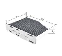 Bosch R2597 Aktivkohle Innenraumfilter - filtert Gerüche, Pollen und Staub - Ersatzfilter für bessere Luftqualität im Fahrzeuginnenraum