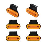 Inscrip 6 Stück LED Begrenzungsleuchten, 12V/24V Positionsleuchten mit Halterung, Anhänger Beleuchtung, LKW Seitenmarkierungsleuchte Reflektor, Rücklicht, Bremslicht Für Anhänger Wohnwagen PKW, Amber