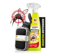 Insektenentferner Set: SONAX InsektenStar 750ml + Insektenschwamm + Handschuhe -Insektenentferner löst schnell & schonend selbst hartnäckige & angetrocknete Insektenverschmutzungen