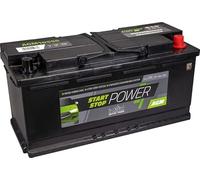 intAct AGM Start-Stop-Batterie 12V 105Ah 950A, wartungsfreie AGM Batterie mit Schnellladetechnologie, für Start-Stop-Fahrzeuge, Maße (LxBxH): 394x175x190mm, Pluspol rechts