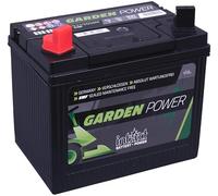 intAct Garden-Power 52340SMF, Batterie 12V 24Ah 300A, verschlossene und wartungsfreie Batterie für Rasentraktoren und Aufsitzrasenmäher, Abmessungen (LxBxH): 196x130x184mm, Pluspol links