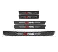 INTEAU Auto Türschweller für Mazda 3 2 6 5 CX3 CX5 CX30 CX60 CX60 MX5, Kohlefaser Auto Einstiegsleisten Schutzfolie Auto Türeinstiegsschutz Aufkleber Willkommen Pedalschutz Schwellenaufkleber Zubehör