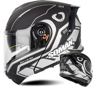 Integralhelm für Motorradfahrer, modular, Antibeschlag-Doppel-Sonnenblende, Klapphelm für Cross-Country-Fahrer, Moped-Rennhelm, Unisex, Erwachsene, Herren und Damen, DOT/ECE-Zulassung D,XXXXL=67-68cm