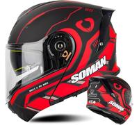 Integralhelm für Motorradfahrer, modular, Antibeschlag-Doppel-Sonnenblende, Klapphelm für Cross-Country-Fahrer, Moped-Rennhelm, Unisex, Erwachsene, Herren und Damen, DOT/ECE-Zulassung C,XXXXL=67-68cm