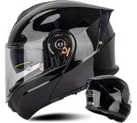 Integralhelm für Motorradfahrer, modular, Antibeschlag-Doppel-Sonnenblende, Klapphelm für Cross-Country-Fahrer, Moped-Rennhelm, Unisex, Erwachsene, Herren und Damen, DOT/ECE-Zulassung J,XXXXL=67-68cm
