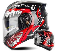 Integralhelm für Motorradfahrer, modular, Antibeschlag-Doppel-Sonnenblende, Klapphelm für Cross-Country-Fahrer, Moped-Rennhelm, Unisex, Erwachsene, Herren und Damen, DOT/ECE-Zulassung A,XXXXL=67-68cm