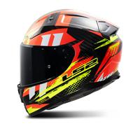 LS2 FF811 Vectror II Carbon Tantic Helm, rot-gelb, Größe 4XL 67 68 für Männer