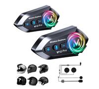Intercom Motorrad Headset für 2 Personen Bluetooth Helm Kommunikationssystem Motorrad Gegensprechanlage Freisprecheinrichtung Fahrrad Headset mit Mikrofon Flache Motorrad Kopfhörer für Motorradhelm