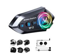 Intercom Motorrad Headset für 2 Personen Bluetooth Kommunikationssystem | Motorrad Gegensprechanlage Freisprecheinrichtung Fahrrad Headset mit Mikrofon Flache Motorrad Kopfhörer für Motorradhelm