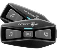 Interphone UCOM2 - Doppelpack - Intercom Bluetooth 5.0 Helm für Motorrad, Piloten, Entfernung 600 Mt, Autonomie bis zu 12 Stunden, MP3, GPS, IP67 wasserdicht, für alle Helme