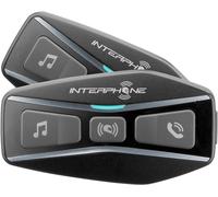 Interphone Cellularline INTERPHOUCOM4 Double Bluetooth 5.0 Intercom for Motorcycle, Group Use at 4, Distance 1 Km, Autonomy Up to 15 Hours, Mp3, GPS, IP67 Waterproof, Universal, Black Interphoucom4tp