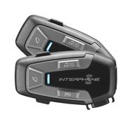 INTERPHONE U-Com6R - Doppelpack - Gegensprechanlage für Motorrad, Bluetooth 5.2, abnehmbar und eingebauter Akku, 15 Stunden, Moto Moto 1 km, kompatibel TFT GPS, wasserdicht, Lautsprecher 32 mm