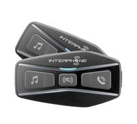 Interphone Cellularline INTERPHOUCOM4 Double Bluetooth 5.0 Intercom for Motorcycle, Group Use at 4, Distance 1 Km, Autonomy Up to 15 Hours, Mp3, GPS, IP67 Waterproof, Universal, Black Interphoucom4tp