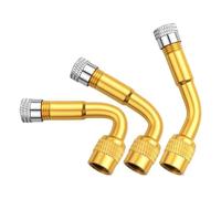 Introti 9-teiliges 3-Wege-Messing-Reifenventilverlängerungs-Set, 45/90/135 Grad, Reifenventilverlängerung, Messingadapter für Doppelräder, PKW, Motorrad, Fahrrad