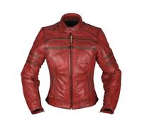 Modeka Iona Damen Motorrad Lederjacke, rot, 34