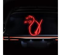 Iprokiu Hochintensiver reflektierender Katzen-Heckscheibenwischer-Aufkleber, wasserdicht, Windschutzscheibenwischer-Aufkleber, Katze, beweglicher Schwanz, winkender Wischer-Aufkleber für SUV,