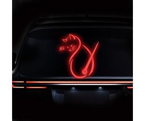 Iprokiu Hochintensiver reflektierender Katzen-Heckscheibenwischer-Aufkleber, wasserdicht, Windschutzscheibenwischer-Aufkleber, Katze, beweglicher Schwanz, winkender Wischer-Aufkleber für SUV,