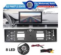 IR 170° Rückfahrkamera Kennzeichenhalter Nummernschild Auto 8-LED Einparkhilfe