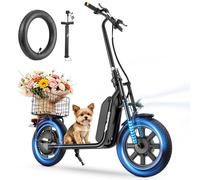 iScooter E Scooter mit Straßenzulassung für Erwachsene mit 16*3 Zoll Fat Winterreifen, 70-90km Reichweite ABE Faltbarer Elektroroller, Herausnehmbarer Akku, Korb, Stoßdämpfung, 150 kg Tragkraft, App