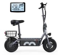 ISCOOTER F3 Elektroroller für Erwachsene, 1000W Motor, Höchstgeschwindigkeit 45 km/h, 48V 13Ah Akku, 10-Zoll Luftreifen, Faltbarer Elektroroller schwarz