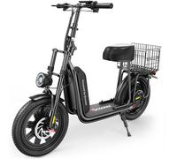 IScooter F7 1000W Elektroroller mit 16-Zoll-Schneereifen, 48V/10,4Ah Batterie und 64 km Reichweite, Höchstgeschwindigkeit 45 km/h. schwarz