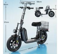 IScooter F7 Elektroroller, 1000W Motor, 48V 10,4Ah Akku, Maximale Reichweite 50Km, Höchstgeschwindigkeit 45Km/h, Pendler-Roller schwarz