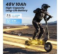 IScooter IF1 Elektroroller, 1200W Motor, 48V 10Ah Batterie, Höchstgeschwindigkeit 45km/h, maximale Reichweite 50-60km, Offroad-Elektroroller schwarz