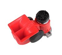 iSpchen 12V Schneckenlufthupe Auto Lufthupe Dual Tone Schneckenhorn Super laute Horn 125db elektrische Hupe Lufthorn Lautsprecher Signalhorn für PKW LKW Boot Motorrad,rot
