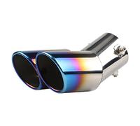 iSpchen Doppel Auspuff Endrohr Auspuffblende Gebogen Doppel Endrohr Auspuff Blenden Endschalldämpfer Universell Edelstahl Doppelrohr Endrohrblende Sportauspuff Blende Endrohr Endstück Blau