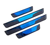 ISTOVO Auto Einstiegsleisten Edelstahl für VW T-Cross T Cross 2018-2023 2024, Türschwelle Schutz Scuff Plate Türschwellenabdeckung Willkommenspedal Anti Kratzen Zubehör,A/Blue