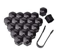 IUKTHHJOR Radmuttern Felgenabdeckung Für Skoda KODIAQ, Plastik Schutzkappen Mit Autoabdeckung Sechskant Diebstahlschutz Felgenabdeckung Autoteile,A/Black-19mm