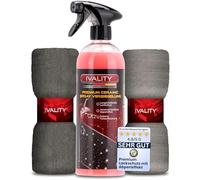 IVALITY Ceramic Versiegelung Auto 750ml mit Abperleffekt - Inkl. 2 Mikrofasertücher, Schützt den Lack und verstärkt die Farbtiefe, Keramikversiegelung, Felgen & Lackversiegelung Auto Spray