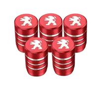 IVYMEIMEI 5 Stück Alu Ventilkappen für Peugeot 508 SW II FC I 2018-2024, Korrosionsbeständig für stabilen Reifendruck Hohe Luftdichtigkeit Wasser & staubdicht,Red