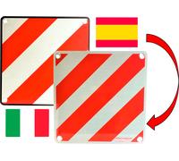 Aluminium Warntafel 2-in-1 Italien / Spanien rot & weiß