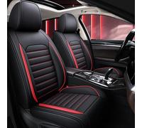 IXEUYN Sitzbezüge Auto Set Full Set für Citroen C5 Aircross 2000-2024 2025, Allwetter Leder Autositzbezüge Hochwertig Autositzbezug rutschfest Wasserdicht Vordersitze Rückbank Schonbezug,Black red