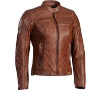 Ixon Spark Damen Motorrad Lederjacke, braun, Größe M