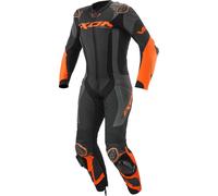Ixon Vortex 3 1-Teiler Motorrad Lederkombi, schwarz/grau/orange, Größe 3XL
