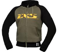 IXS Rapid 1.0 Grün Orange Motorrad Zip Hoodie Größe L