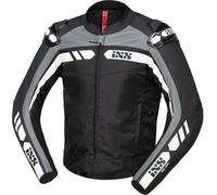 IXS RS-500 1.0 Motorrad Leder- / Textiljacke, schwarz/grau/weiß, Größe Lang 102